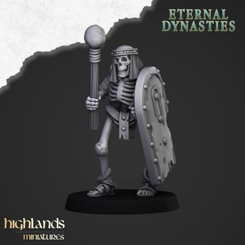 Esqueletos ancestrales con lanzas y armas a una mano (Ancient Skeletons with spears and hand weapons)