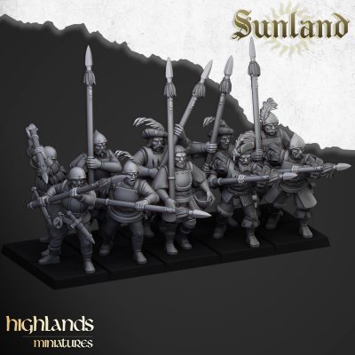 Tropas con alabarderos y lanceros (Troops with hallberd and spears)
