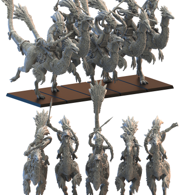gallillimus-kuaxotl-riders Jinetes Kuaxotl en Gallillimus (Gallillimus Kuaxotl Riders)