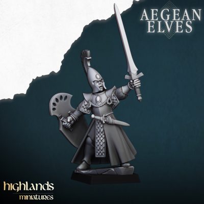 Grupo de mando de Lanceros Elfos Egeos (Aegean Spearmen Command Group)