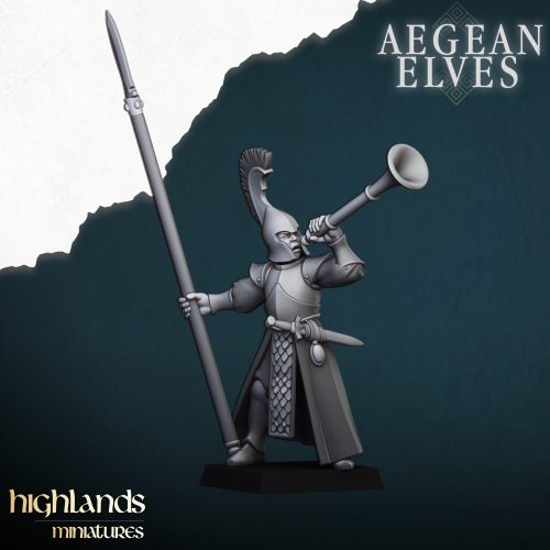 Grupo de mando de Lanceros Elfos Egeos (Aegean Spearmen Command Group)