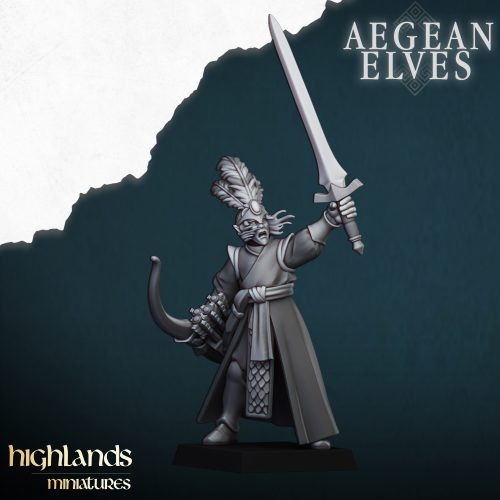 Grupo de mando de Arqueros Elfos Egeos (Aegean Elves Archers Command Group)