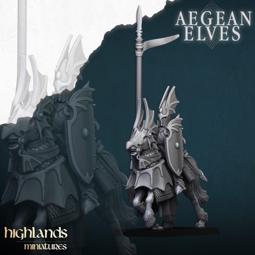 Caballeros Dragón de los Elfos Egeos en montura