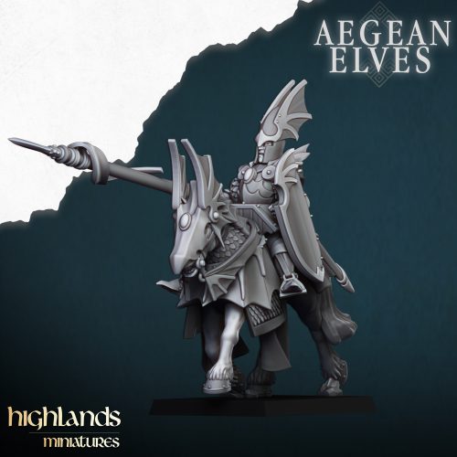 Caballeros Dragón de los Elfos Egeos en montura