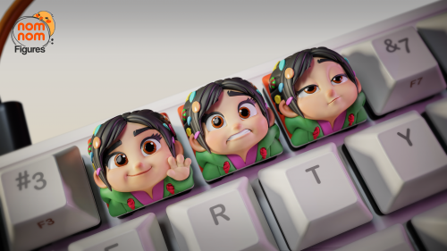 vanellope_keycap_render_01 Teclas de Vanellope Von Schweetz - Wreck it Ralph