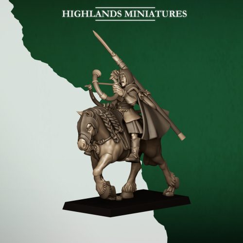 MOUNTED_FERAL_ARCHERS_MUSICIAN Grupo de mando de Arqueros Elfos Silvestres en montura