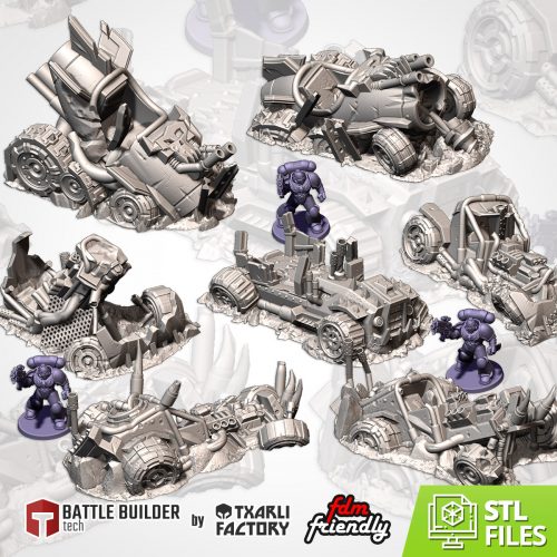 Minis&Deco 3D Prints - Ruinas Industriales (copia) - Ork Buggies 00